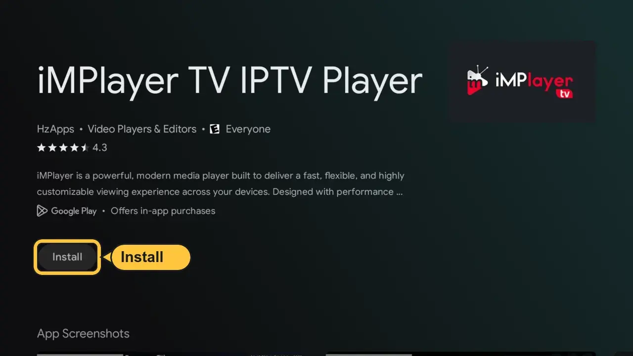 iMPlayer dans le Play Store