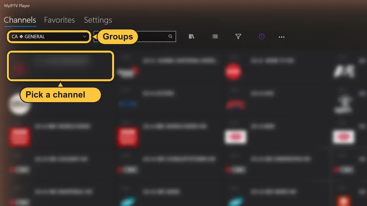 Chaînes MyIPTV Player